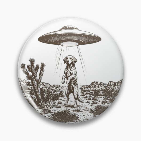 Item preview, UFO Dog Western Vintage Alien Graphic Funny Space Dog Retro Sci Fi Gift designed and sold by Thread&Fable.