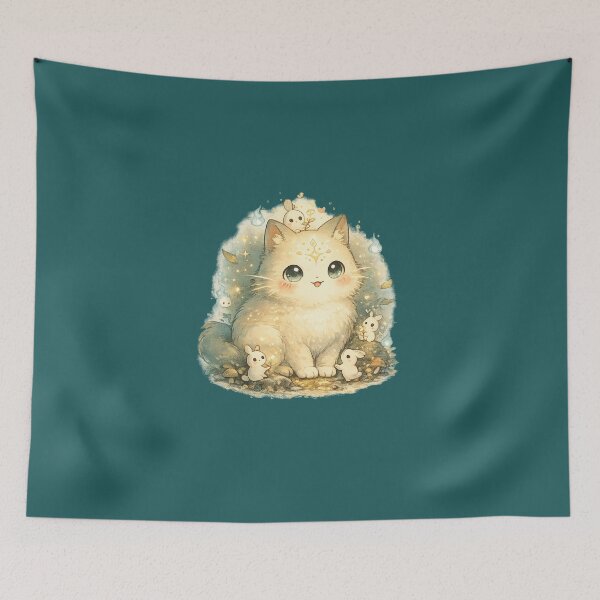 Item preview, Anime Forest Spirit Cat Magical Fantasy Graphic T-Shirt designed and sold by MagicMakerPh.