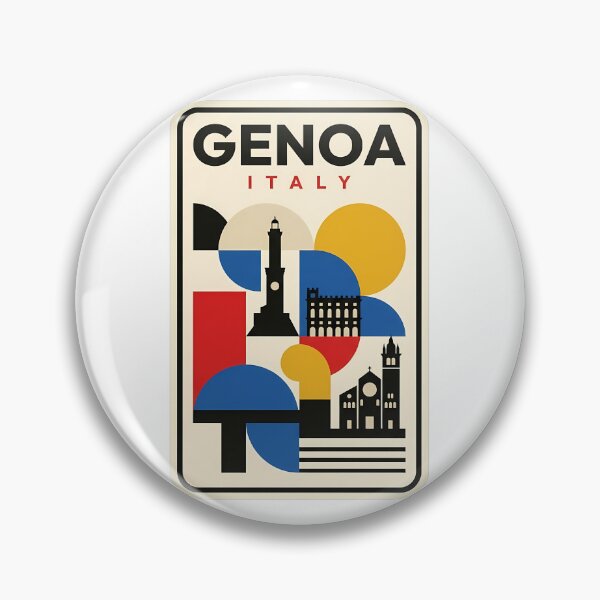 Item preview, Genoa Italy Vintage Geometric Travel Poster designed and sold by k3rstman1.