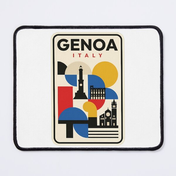Item preview, Genoa Italy Vintage Geometric Travel Poster designed and sold by k3rstman1.