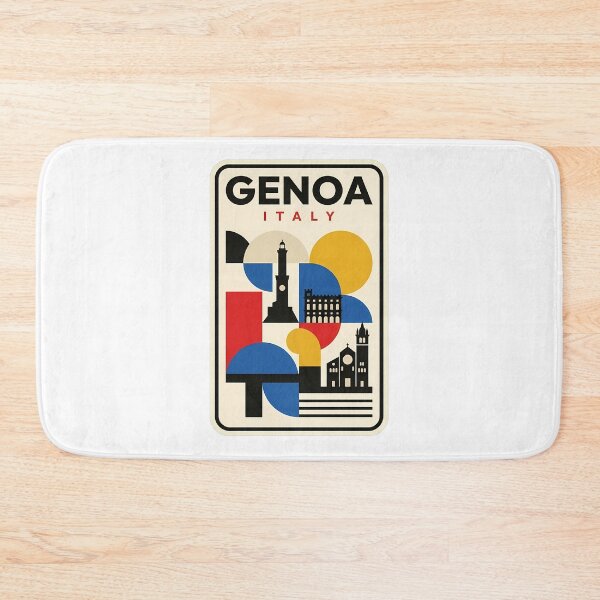 Item preview, Genoa Italy Vintage Geometric Travel Poster designed and sold by k3rstman1.