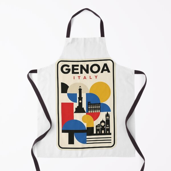 Item preview, Genoa Italy Vintage Geometric Travel Poster designed and sold by k3rstman1.