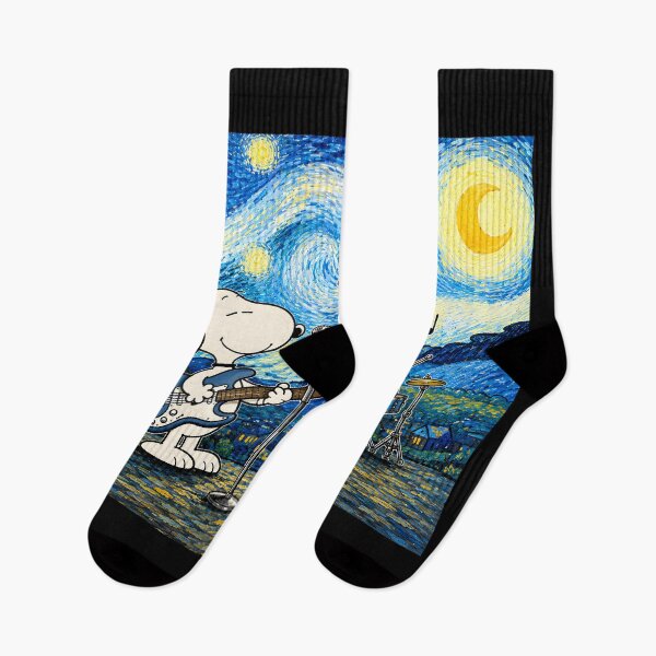 Item preview, Snoopy and Woodstock Rock Band Funny Starry Night Art designed and sold by Har-vee.