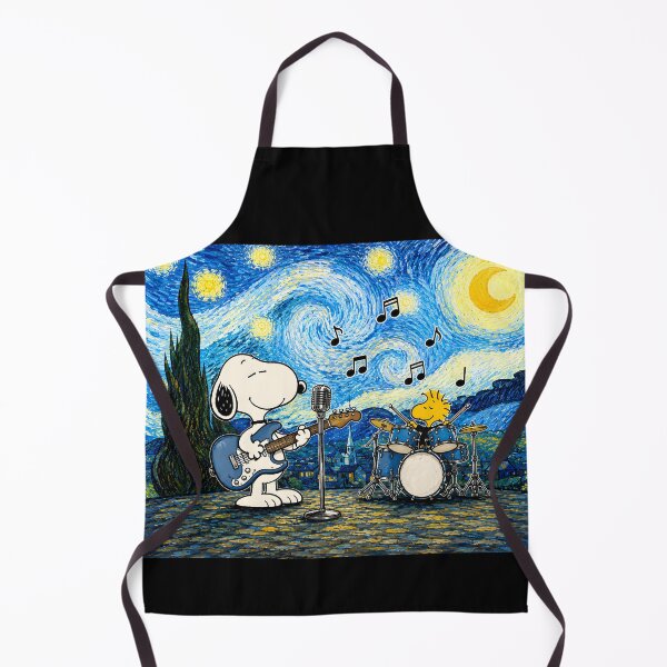 Item preview, Snoopy and Woodstock Rock Band Funny Starry Night Art designed and sold by Har-vee.