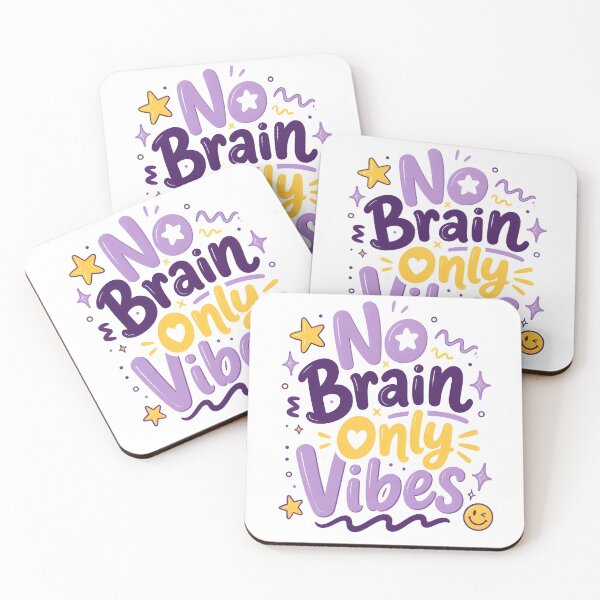 Item preview, No Brain Only Vibes — Funny Quote Sticker designed and sold by tommysworks.