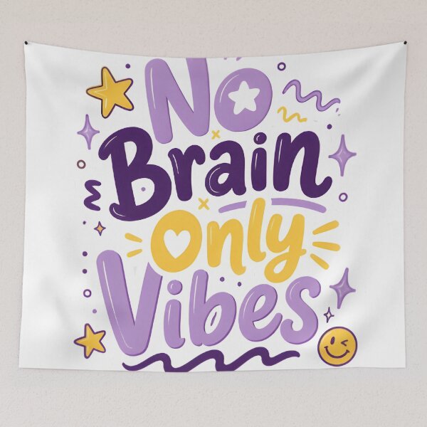 Item preview, No Brain Only Vibes — Funny Quote Sticker designed and sold by tommysworks.