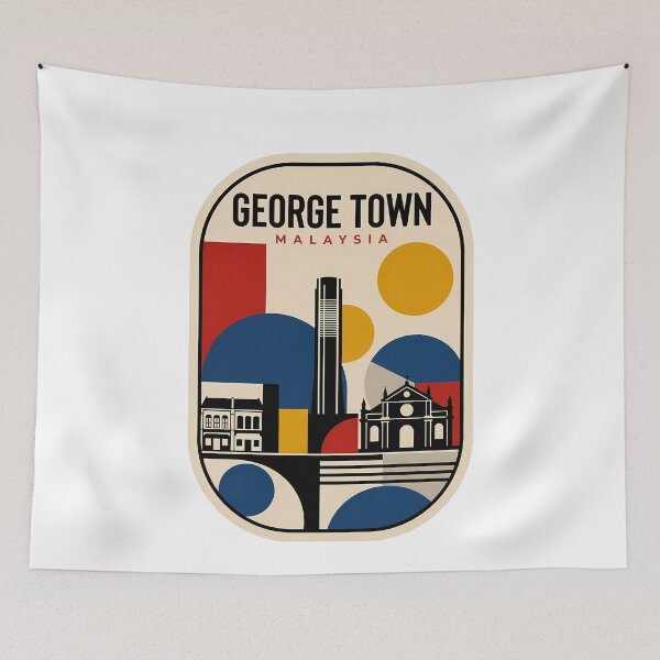 Item preview, George Town Malaysia Retro Minimalist Travel Scene designed and sold by k3rstman1.