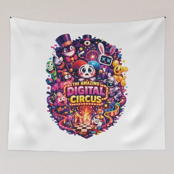 Item preview, The Amazing Digital Circus Fan Art Neon Cartoon Design | Pomni Inspired Glitch Aesthetic Graphic Tee designed and sold by Graphic Therapist.