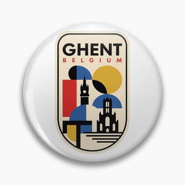 Item preview, Retro Ghent Belgium Abstract Geometric Cityscape designed and sold by k3rstman1.