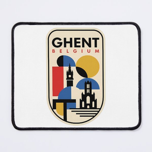 Item preview, Retro Ghent Belgium Abstract Geometric Cityscape designed and sold by k3rstman1.