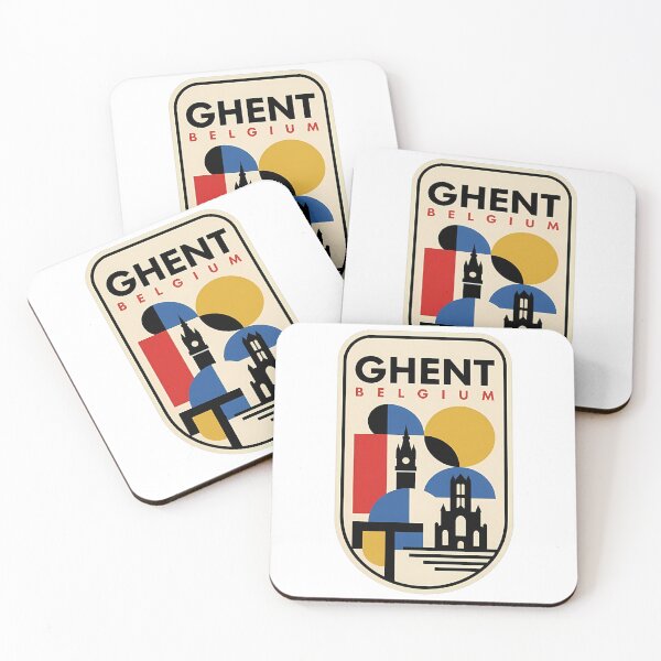 Item preview, Retro Ghent Belgium Abstract Geometric Cityscape designed and sold by k3rstman1.