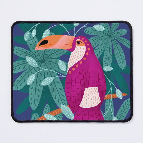 Item preview, Jungle Tucan bird in the wild botanical leaves designed and sold by bryonyhall.