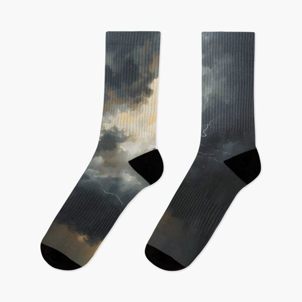 Aperçu de l'œuvre Nuages d'orage sombres, éclairs, art du ciel dramatique créée et vendue par Luna-Flow.