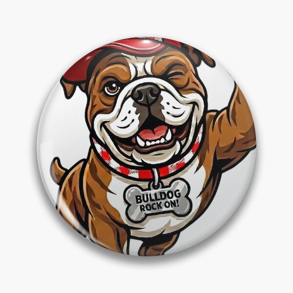 Item preview, Funny Bulldog Rock On Heavy Metal Dog With Cap designed and sold by BULLcompany.