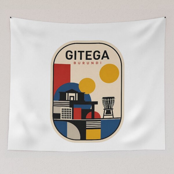 Item preview, Gitega Burundi Retro Abstract Minimalist Cityscape designed and sold by k3rstman1.