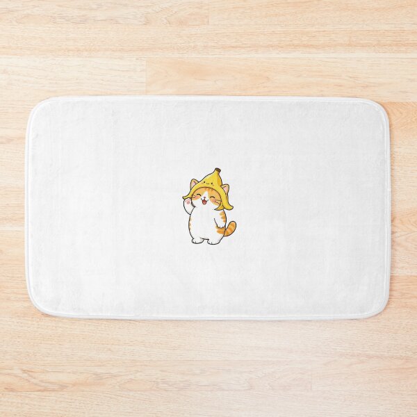 Item preview, Cute Orange Cat Wearing Banana Hat Kawaii Yellow Fruit Ginger Kitty Illustration designed and sold by NoopnyangStudio.