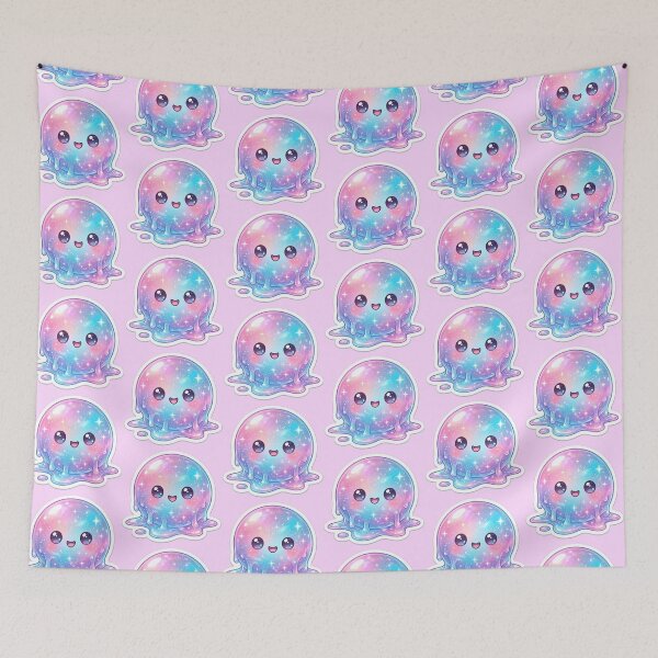 Item preview, Needoh Cute Galaxy Slime Sticker | Kawaii Pastel Jelly Character | Sparkly Cosmic Blob Aesthetic designed and sold by Bhaskar Digital Art.