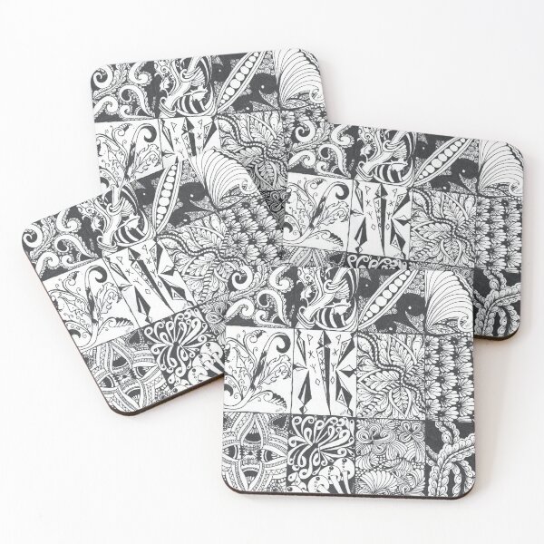 Item preview, Inkwork Grid - Nine Panels in Black and White designed and sold by The Outlier Studio.