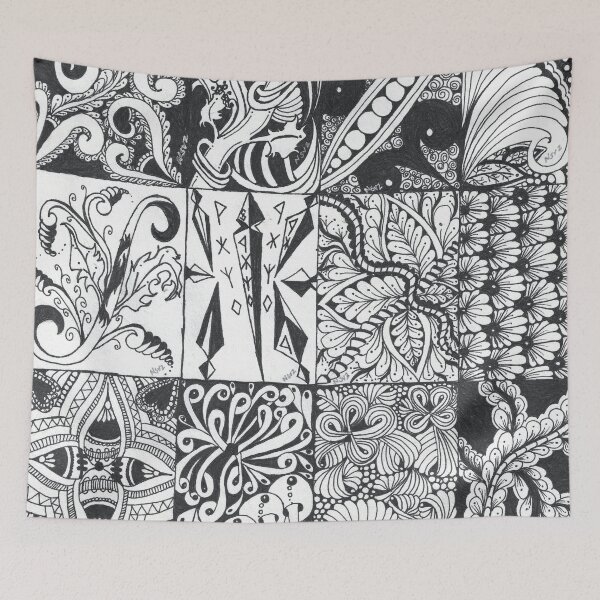 Item preview, Inkwork Grid - Nine Panels in Black and White designed and sold by The Outlier Studio.