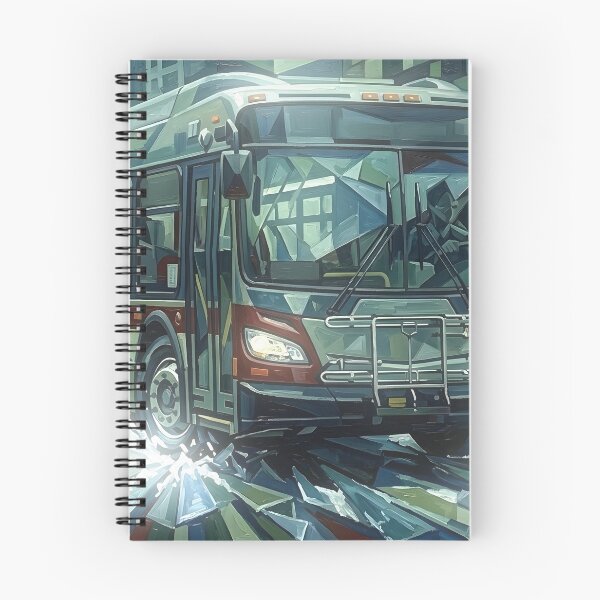 Item preview, Abstract Cubist City Bus Fine Art | Futuristic Geometric Urban Landscape | Modern Expressionist Transportation Print designed and sold by SergioMiklos.