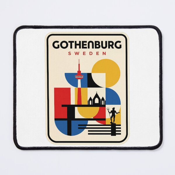 Item preview, Gothenburg Sweden Retro Geometric Travel Poster designed and sold by k3rstman1.