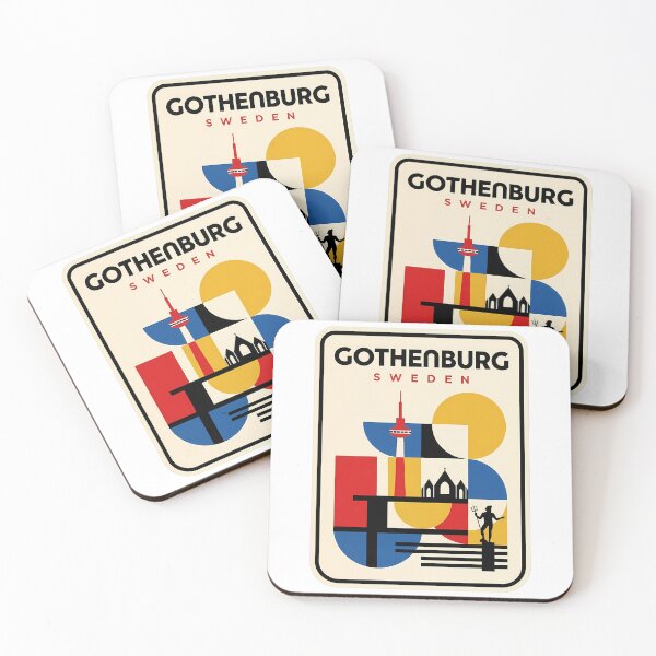 Item preview, Gothenburg Sweden Retro Geometric Travel Poster designed and sold by k3rstman1.