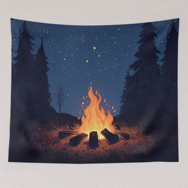 Item preview, Campfire Under Starry Forest Night designed and sold by Evergreen Horizon Works.