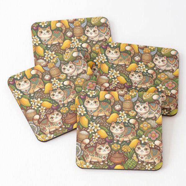 Item preview, Tropical Mango Garden Cats designed and sold by Iampoji.