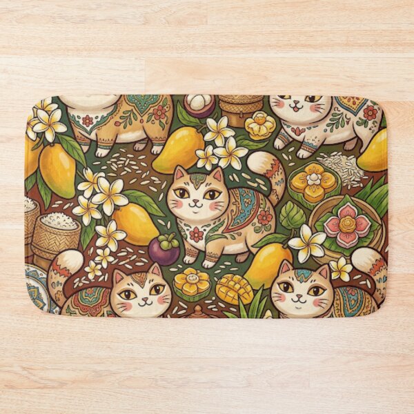 Item preview, Tropical Mango Garden Cats designed and sold by Iampoji.
