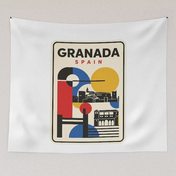 Item preview, Granada Spain Alhambra Abstract Geometric Travel Art designed and sold by k3rstman1.