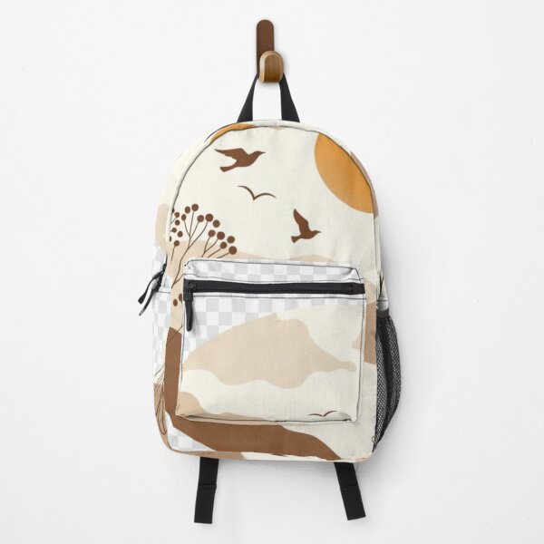 Item preview, Minimal Boho Sunset Landscape with Birds | Neutral Earth Tone Illustration designed and sold by GalleryPeak.
