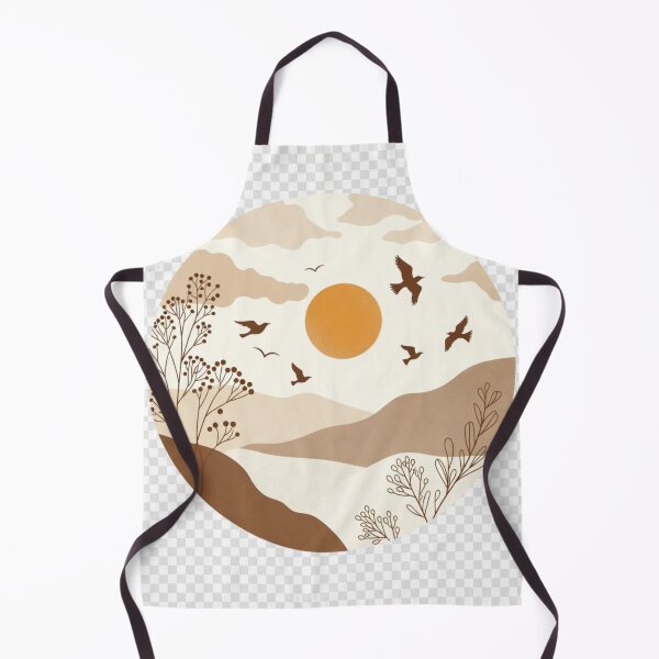 Item preview, Minimal Boho Sunset Landscape with Birds | Neutral Earth Tone Illustration designed and sold by GalleryPeak.