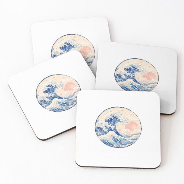 Item preview, Cute Ukiyo-e Ocean Wave Circle designed and sold by NeoSakura.