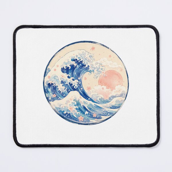 Item preview, Cute Ukiyo-e Ocean Wave Circle designed and sold by NeoSakura.