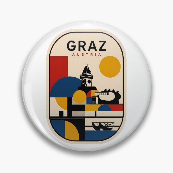 Item preview, Graz Austria Geometric Bauhaus City Skyline Landmarks designed and sold by k3rstman1.