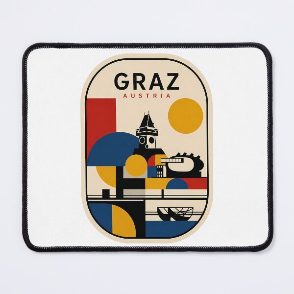 Item preview, Graz Austria Geometric Bauhaus City Skyline Landmarks designed and sold by k3rstman1.
