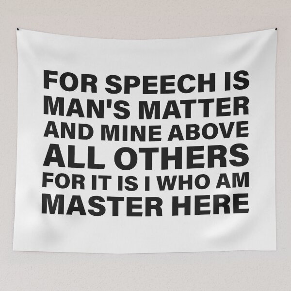 Item preview, For Speech Is Man’s Matter, and Mine Above All Others — The Odyssey Quote (White Version) designed and sold by LiteraryRelics.