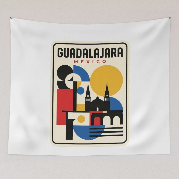 Item preview, Guadalajara Mexico Retro Geometric Travel Poster designed and sold by k3rstman1.