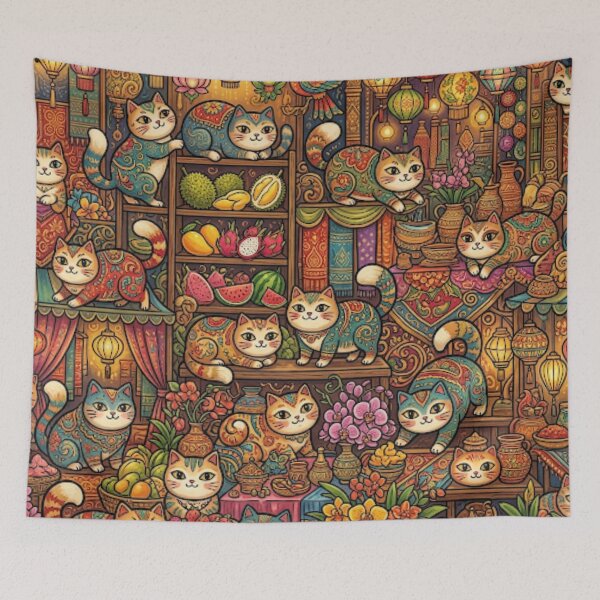 Item preview, Enchanted Cat Market designed and sold by Iampoji.