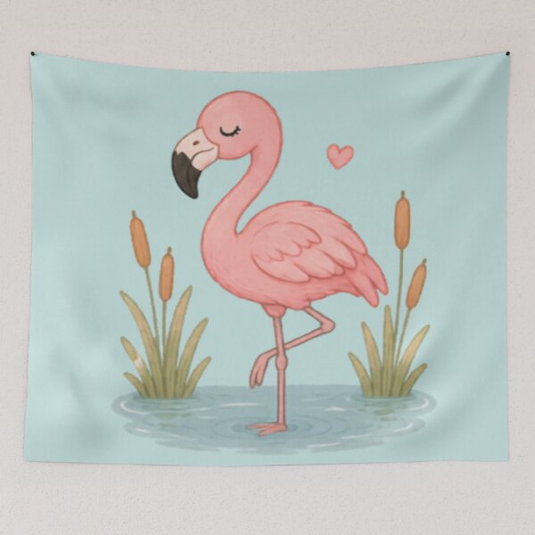 Item preview, Cute Sleepy Flamingo designed and sold by MellowMunchkins.