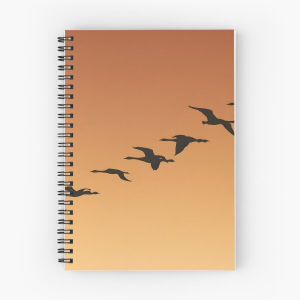 Item preview, Birds Flying Sunset Silhouette Warm Sky Art designed and sold by Luna-Flow.