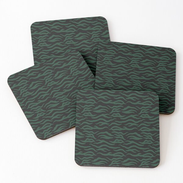 Item preview, Black and Forest Green tiger print designed and sold by pattern-archive.