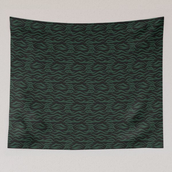 Item preview, Black and Forest Green tiger print designed and sold by pattern-archive.