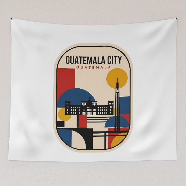 Item preview, Guatemala City Geometric Skyline Retro Travel Souvenir designed and sold by k3rstman1.