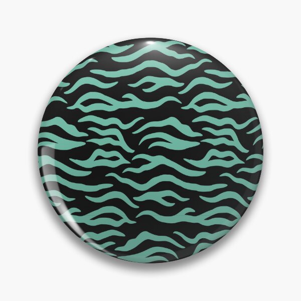 Item preview, Black and Pastel Green tiger print designed and sold by pattern-archive.