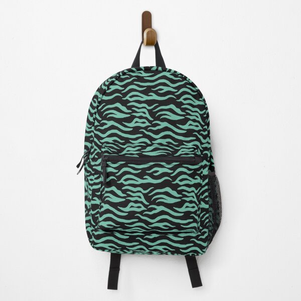 Item preview, Black and Pastel Green tiger print designed and sold by pattern-archive.