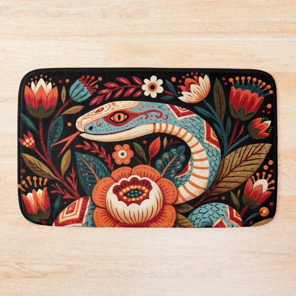 Item preview, Wall Art - Postcard - ILLUSTRATION: Serpent in Bloom – Geometric Elegance designed and sold by ForeverPrintsOK.