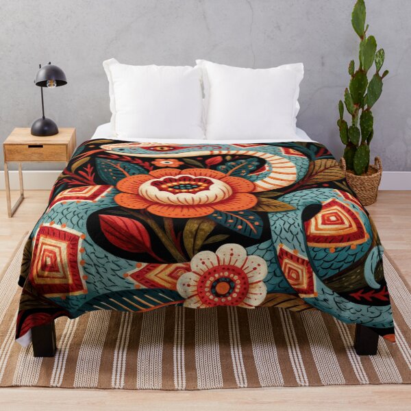 Item preview, Wall Art - Postcard - ILLUSTRATION: Serpent in Bloom – Geometric Elegance designed and sold by ForeverPrintsOK.