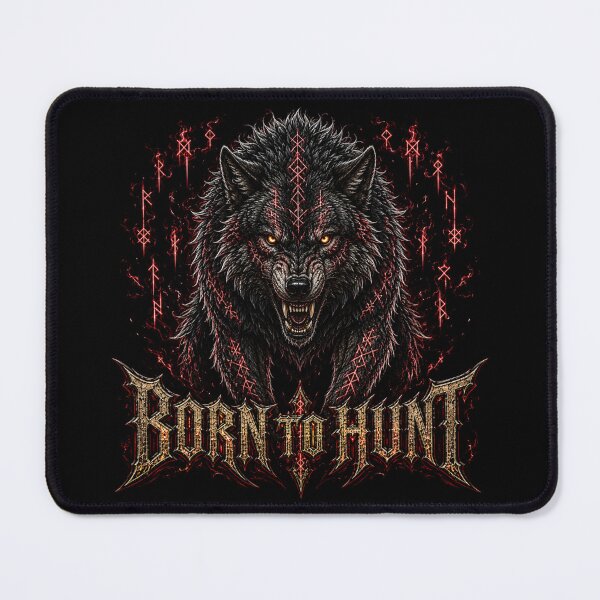 Item preview, Born to Hunt Wolf Gothic Viking Norse Rune Dark Fantasy designed and sold by Martin's_Design.