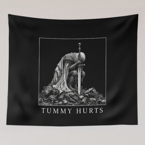 Item preview, Funny Tummy Hurts Medieval Knight Funny Fantasy Humor Art designed and sold by elderberry.